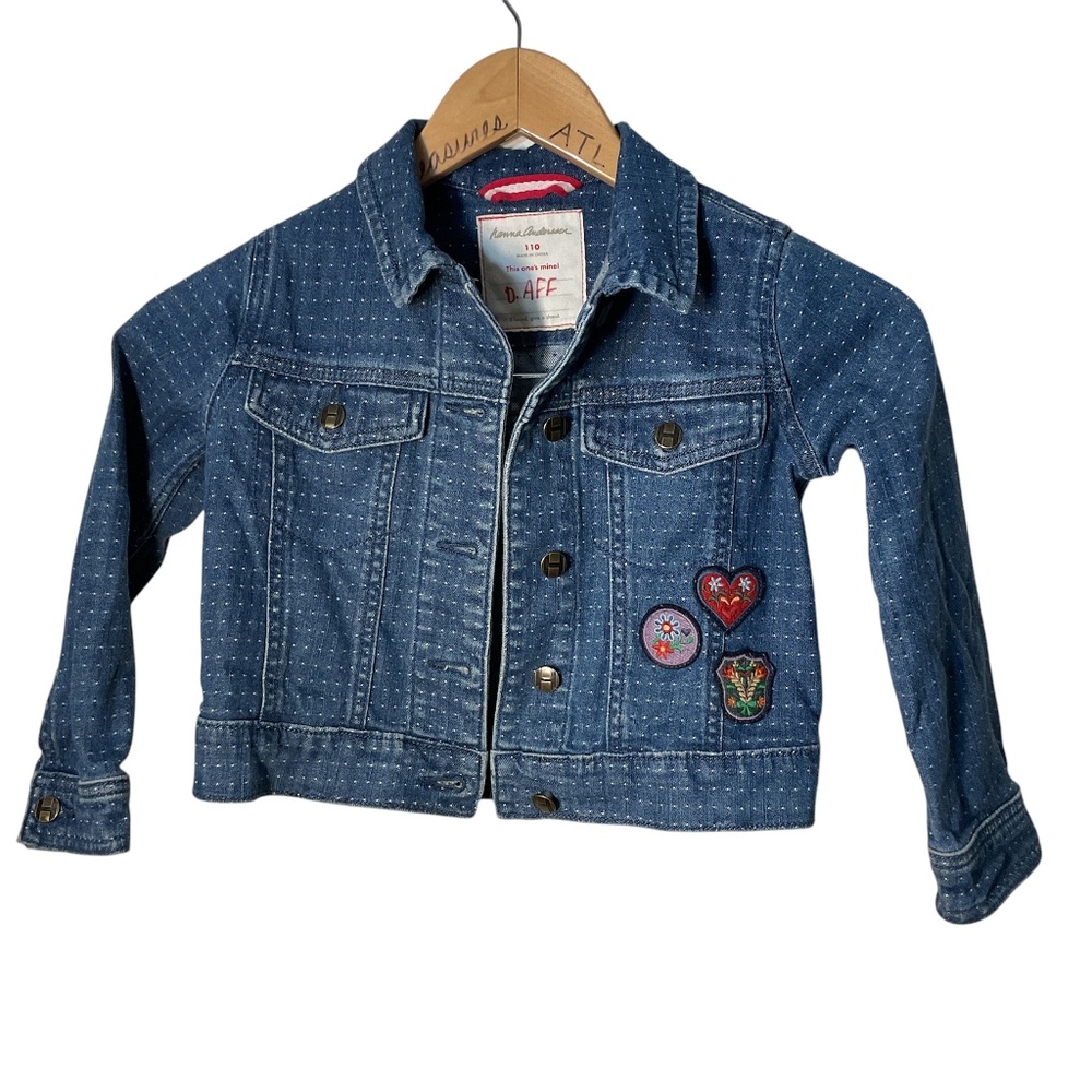 Hanna Andersson Jean Jacket with Patch Detail Size 4T